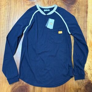 NEW Titicaca Henley T-shirt Men's L Cotton Crew Long Sleeve Fire Resistant X3-26